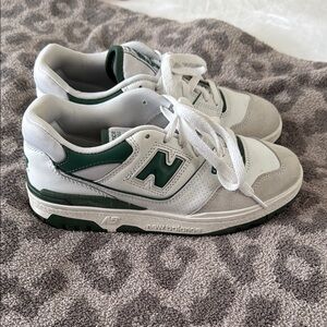 New Balance 550 White and Green Sneakers